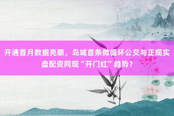 开通首月数据亮眼，岛城首条微循环公交与正规实盘配资同现“开门红”趋势？