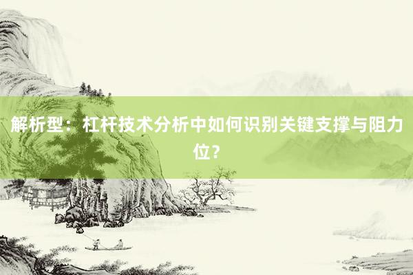 解析型：杠杆技术分析中如何识别关键支撑与阻力位？