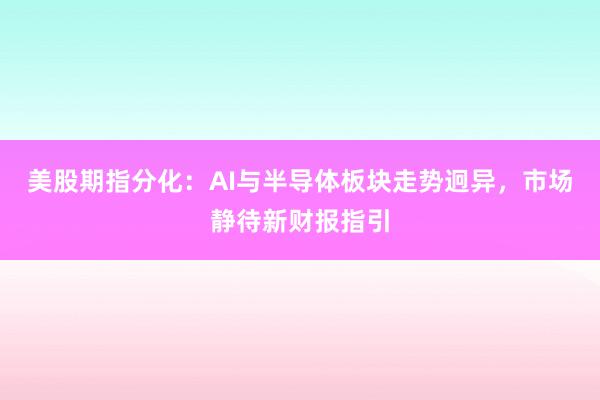 美股期指分化：AI与半导体板块走势迥异，市场静待新财报指引