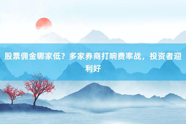 股票佣金哪家低?多家券商打响费率战,投资者迎利好