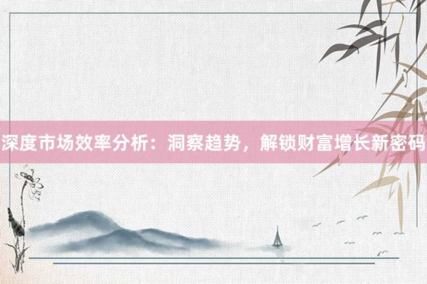 深度市场效率分析：洞察趋势，解锁财富增长新密码