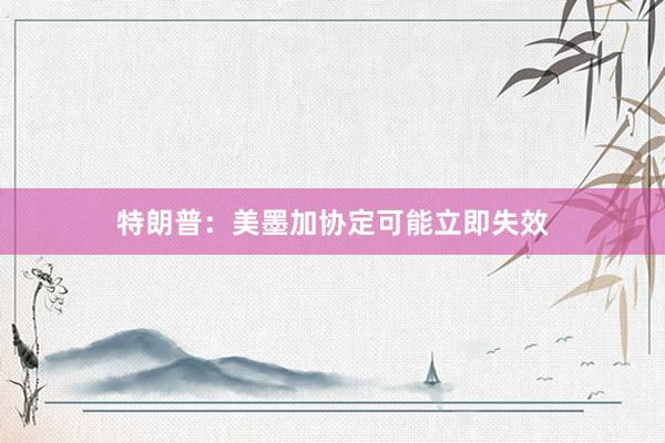 特朗普：美墨加协定可能立即失效