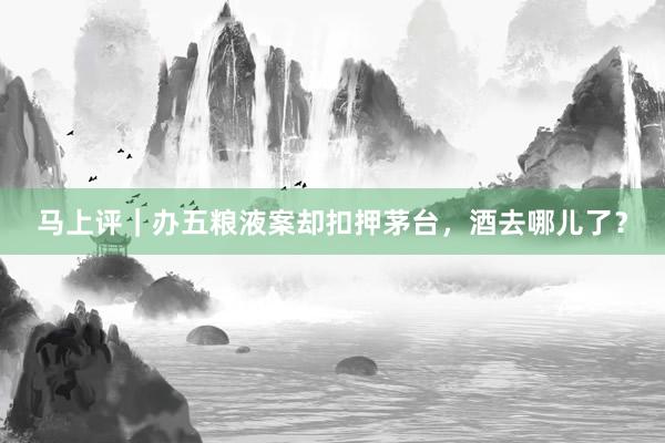 马上评｜办五粮液案却扣押茅台，酒去哪儿了？