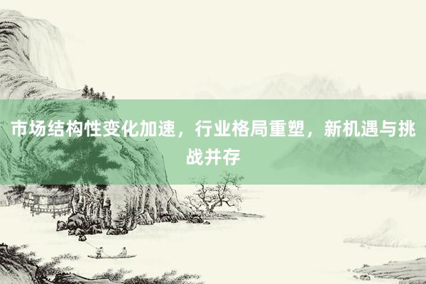 市场结构性变化加速，行业格局重塑，新机遇与挑战并存