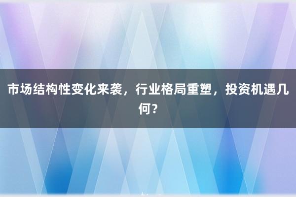 市场结构性变化来袭，行业格局重塑，投资机遇几何？