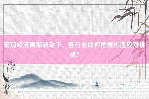宏观经济周期波动下，各行业如何把握机遇应对挑战？