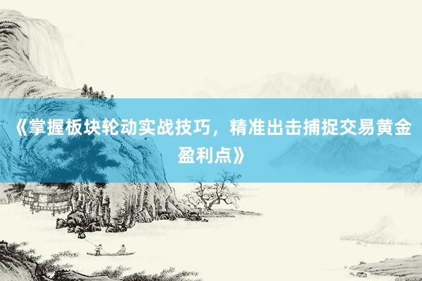 《掌握板块轮动实战技巧，精准出击捕捉交易黄金盈利点》