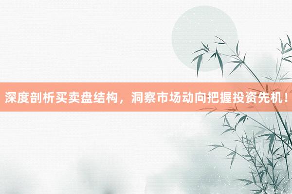 深度剖析买卖盘结构，洞察市场动向把握投资先机！