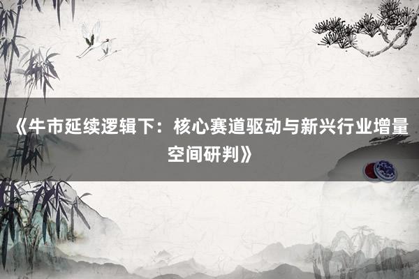 《牛市延续逻辑下：核心赛道驱动与新兴行业增量空间研判》