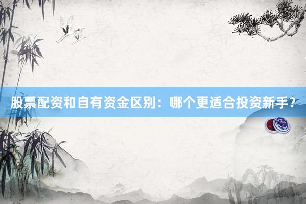 股票配资和自有资金区别:哪个更适合投资新手?