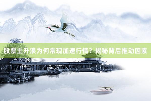 股票主升浪为何常现加速行情？揭秘背后推动因素